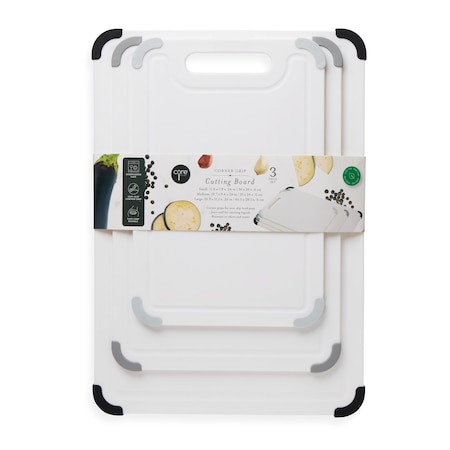 Core Kitchen 3pc Corner Grip Poly Board Set - WHT/CLD/SMK/ONX 51271